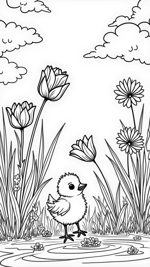 spring coloring printable pages